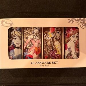 Disney Floral Princess Glassware Set